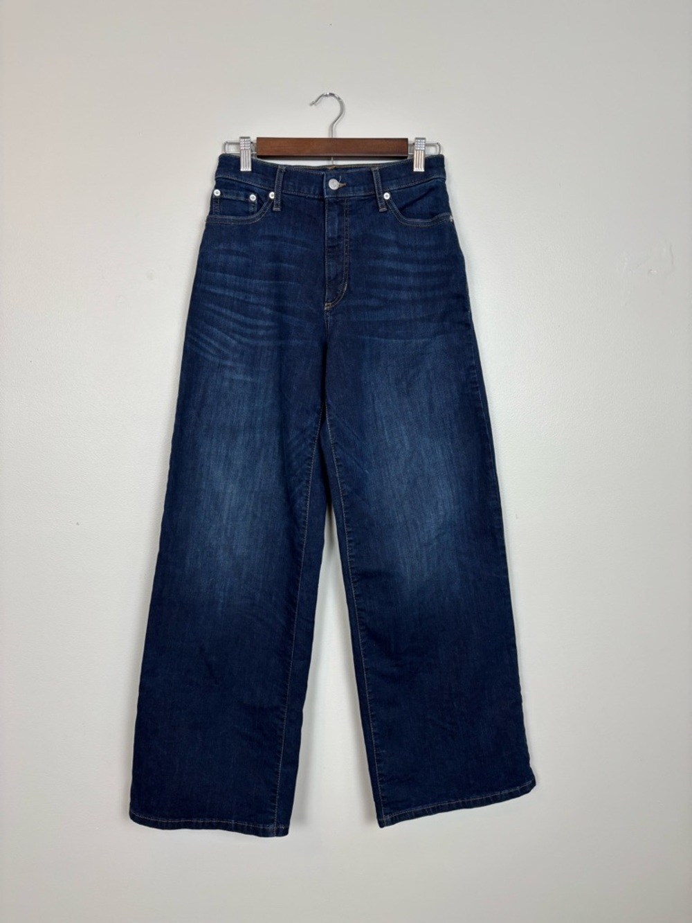 Banana Republic Factory Jeans Womens 27 High Rise Wide Leg Denim in Dark Indigo